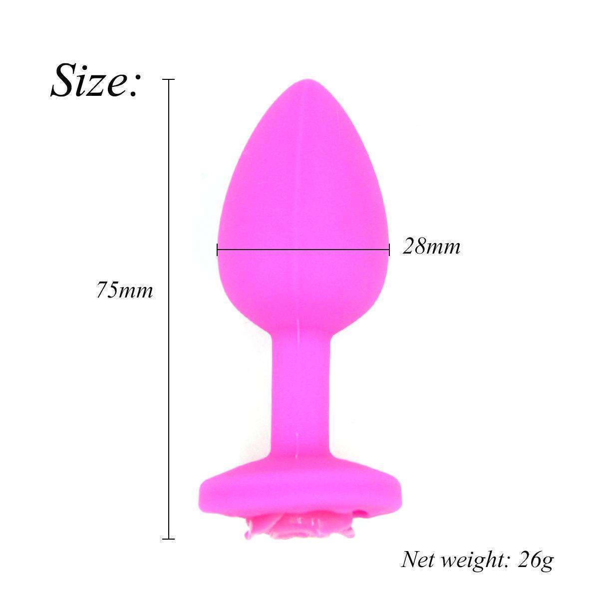 Orissi, rose, small silicone anal plug