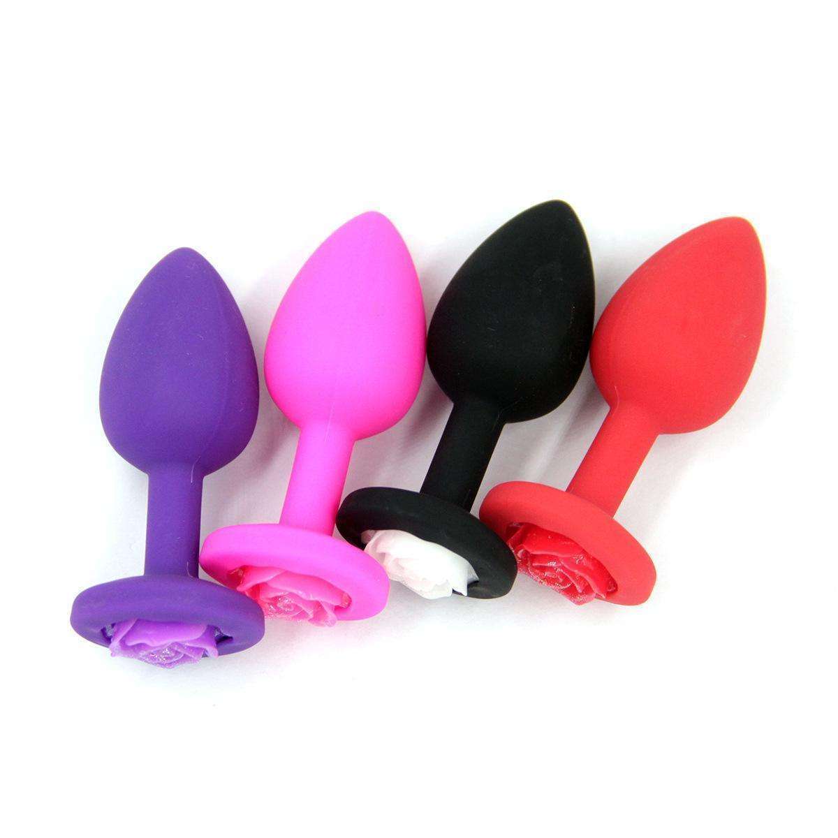 Orissi, rose, small silicone anal plug