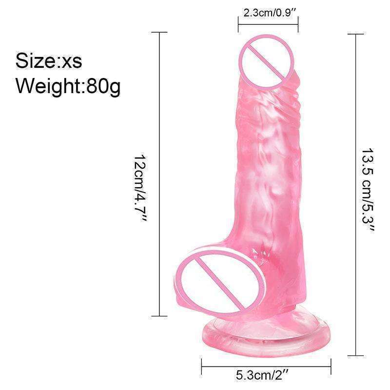 5.25 inches TPE Realistic Clear dildo