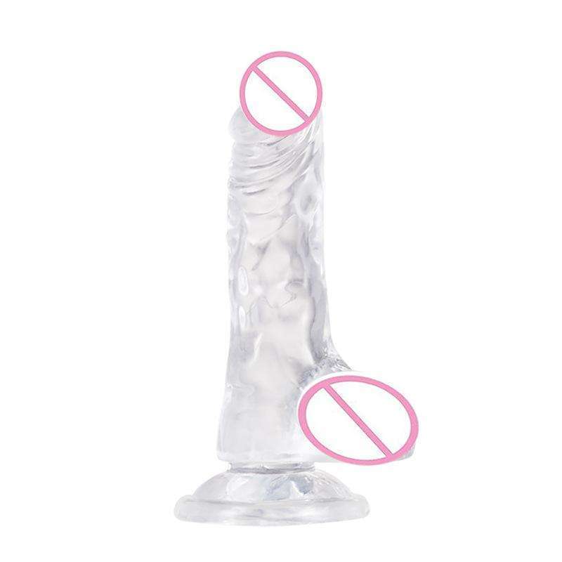 5.25 inches TPE Realistic Clear dildo