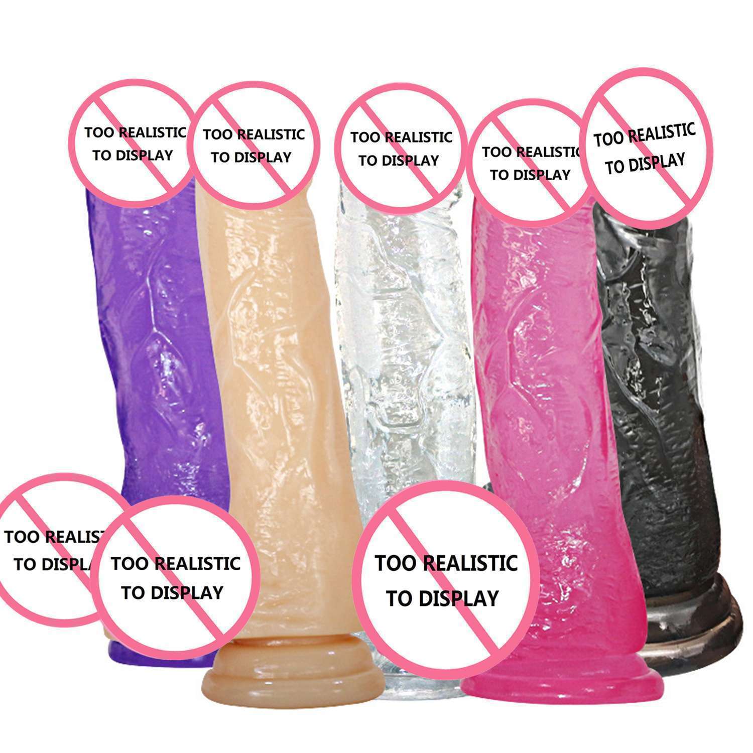 5.25 inches - 8.66 inches TPE Realistic Clear dildo