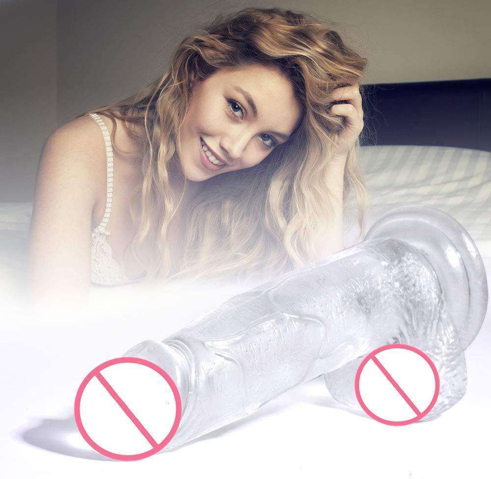 5.25 inches - 8.66 inches TPE Realistic Clear dildo