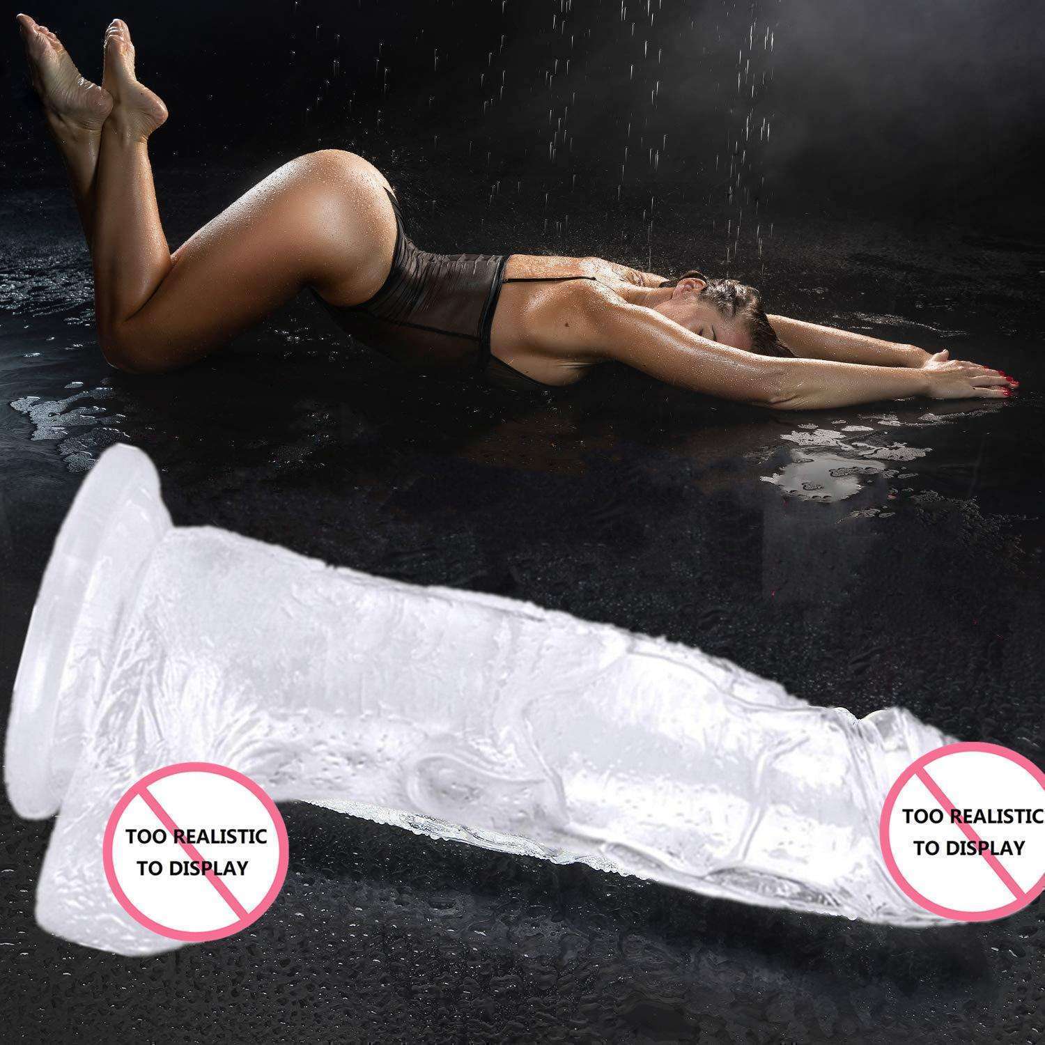 5.25 inches - 8.66 inches TPE Realistic Clear dildo