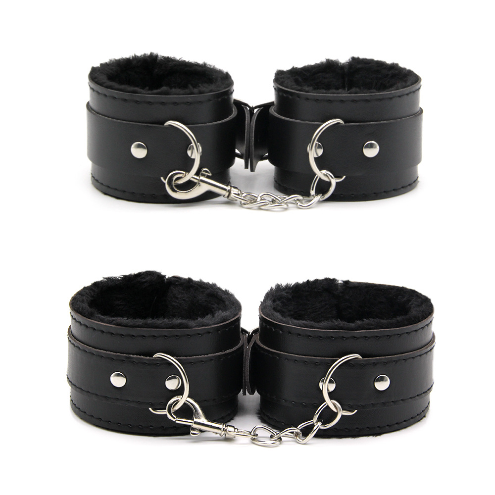 SM 10-piece leather bondage set (black)