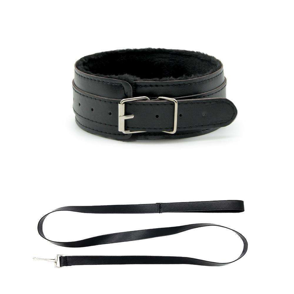 SM 10-piece leather bondage set (black)