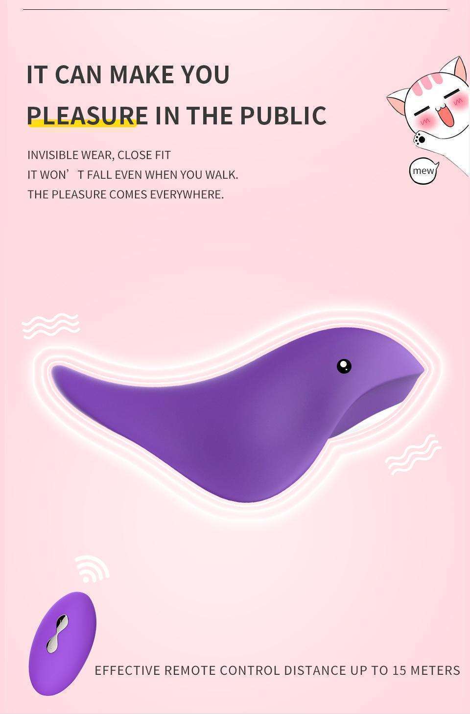 Dolphin, Adult Sexy Female invisible wear, clitoris stimulation, wireless remote control