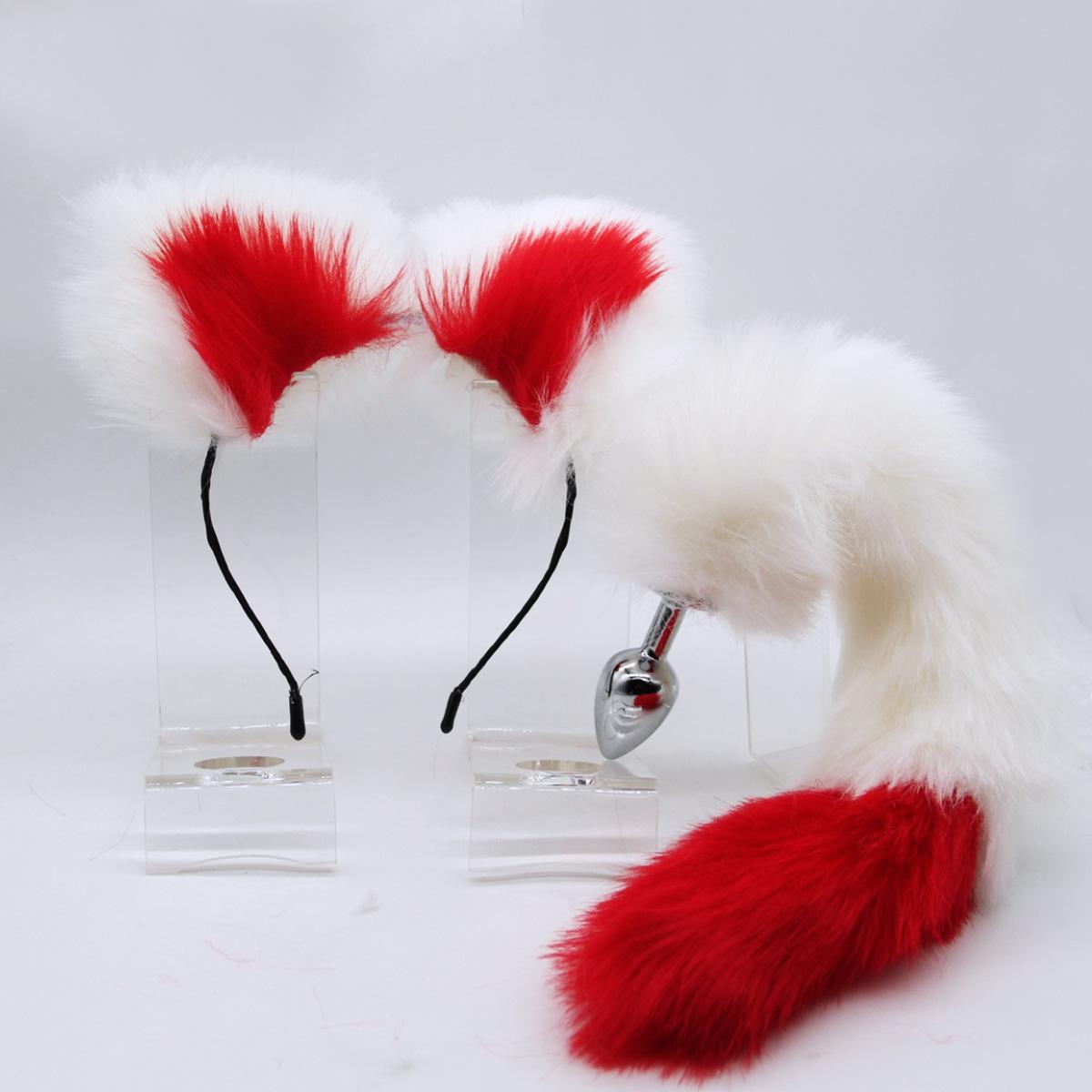 Red white headband + Red white tail