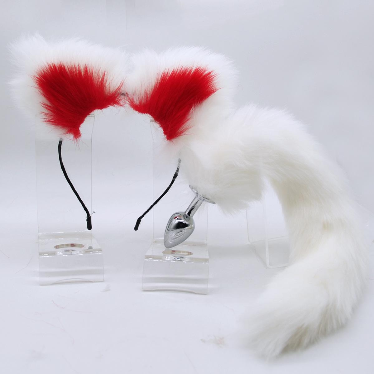 Red white headband + white tail