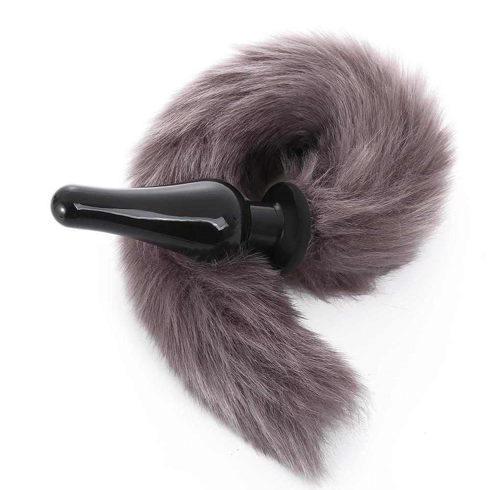 Fox dog tail, artificial hair, anal beads