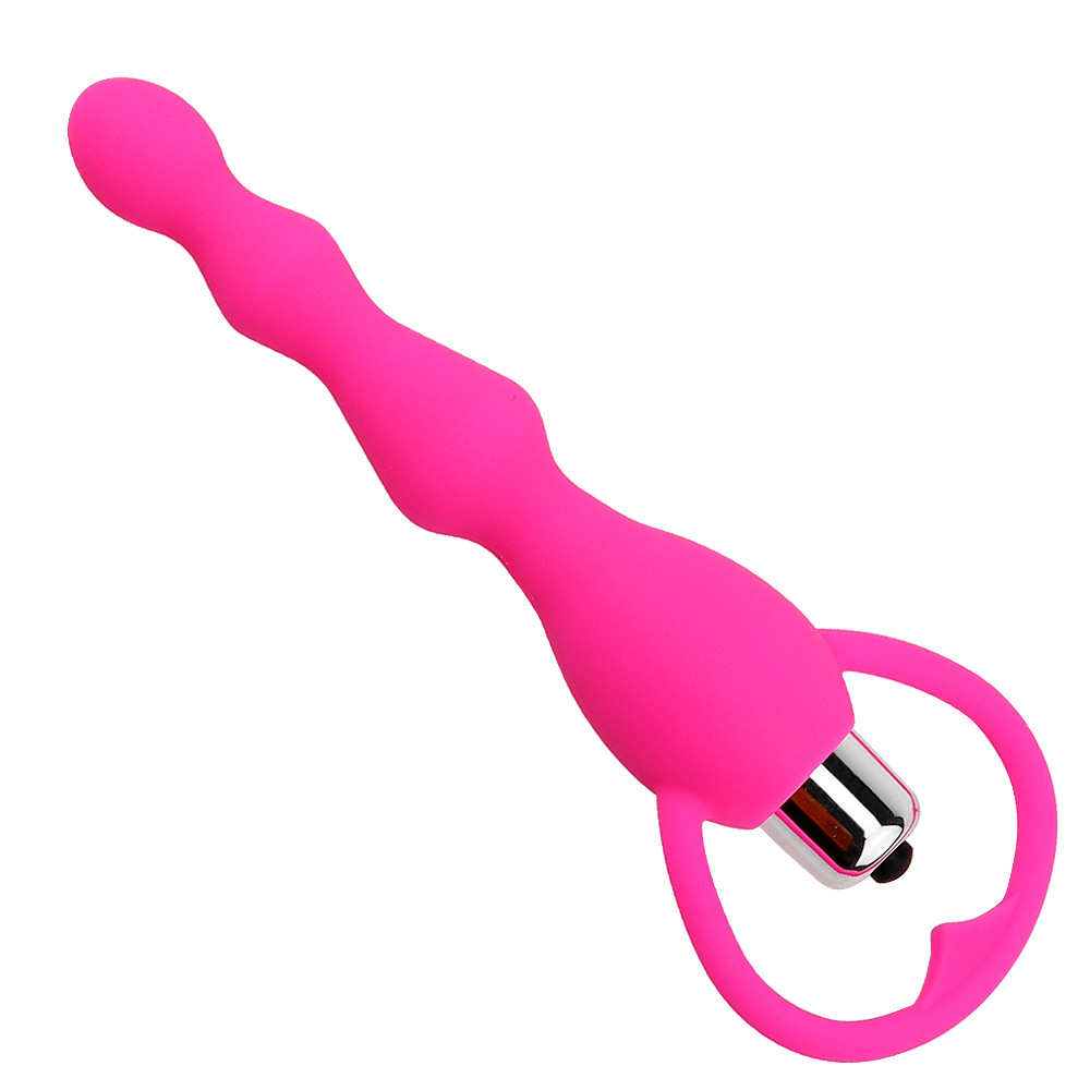 Silicone vibration, pull bead anal plug（10 frequency）