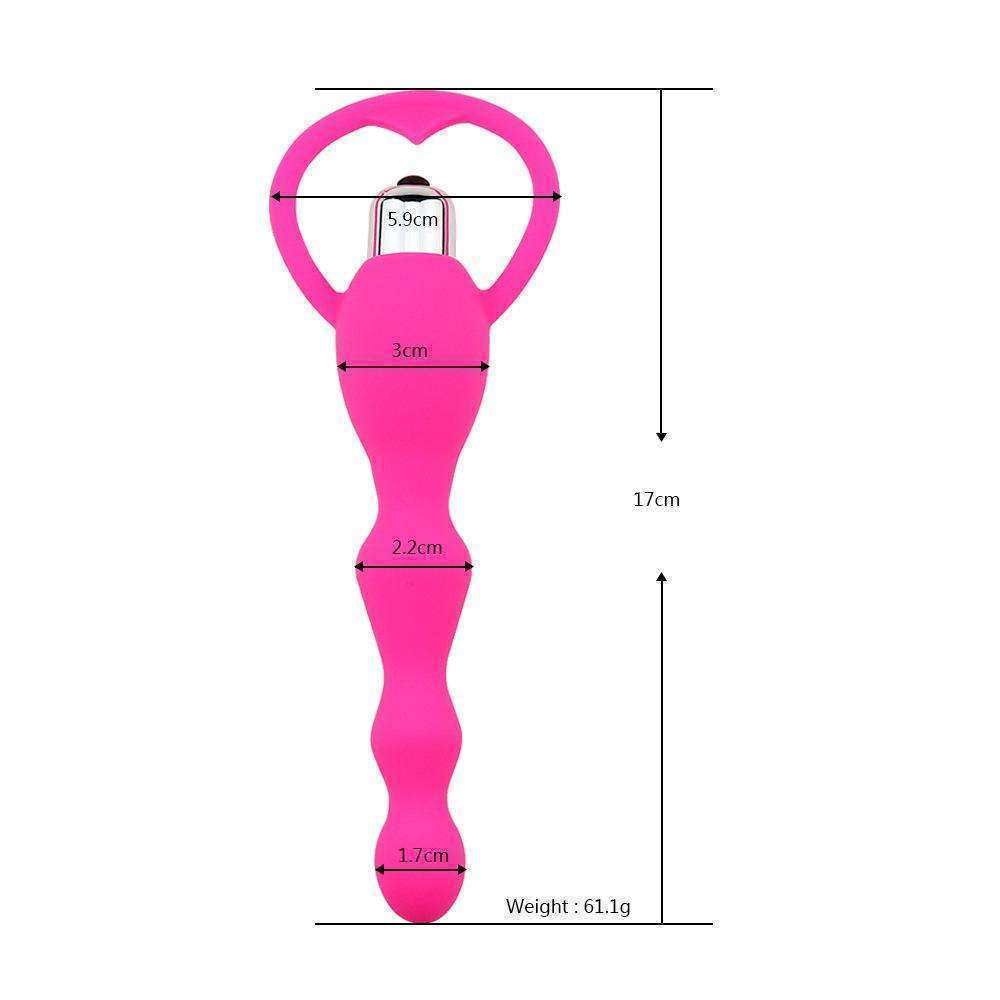 Silicone vibration, pull bead anal plug（10 frequency）