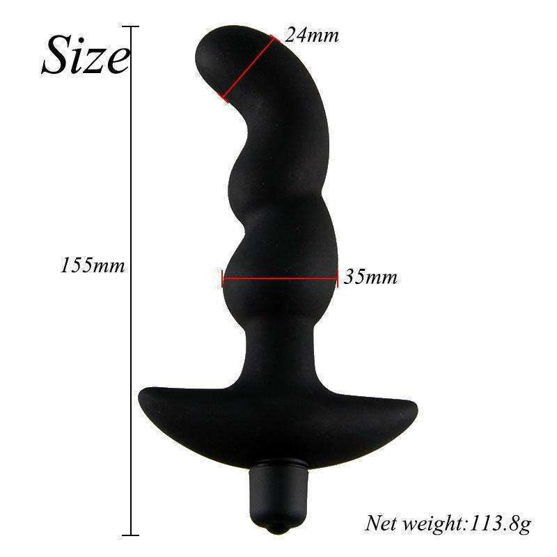 Threaded G-point silicone vestibular vibrating anal plug