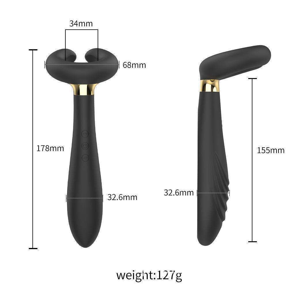 Orissi magnetic attraction charging C-shaped three head vibrator flirting toy