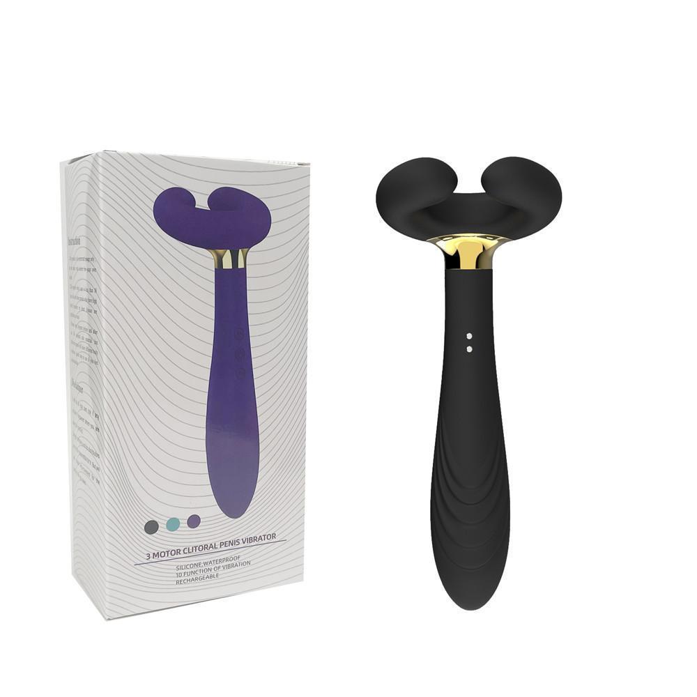 Orissi magnetic attraction charging C-shaped three head vibrator flirting toy