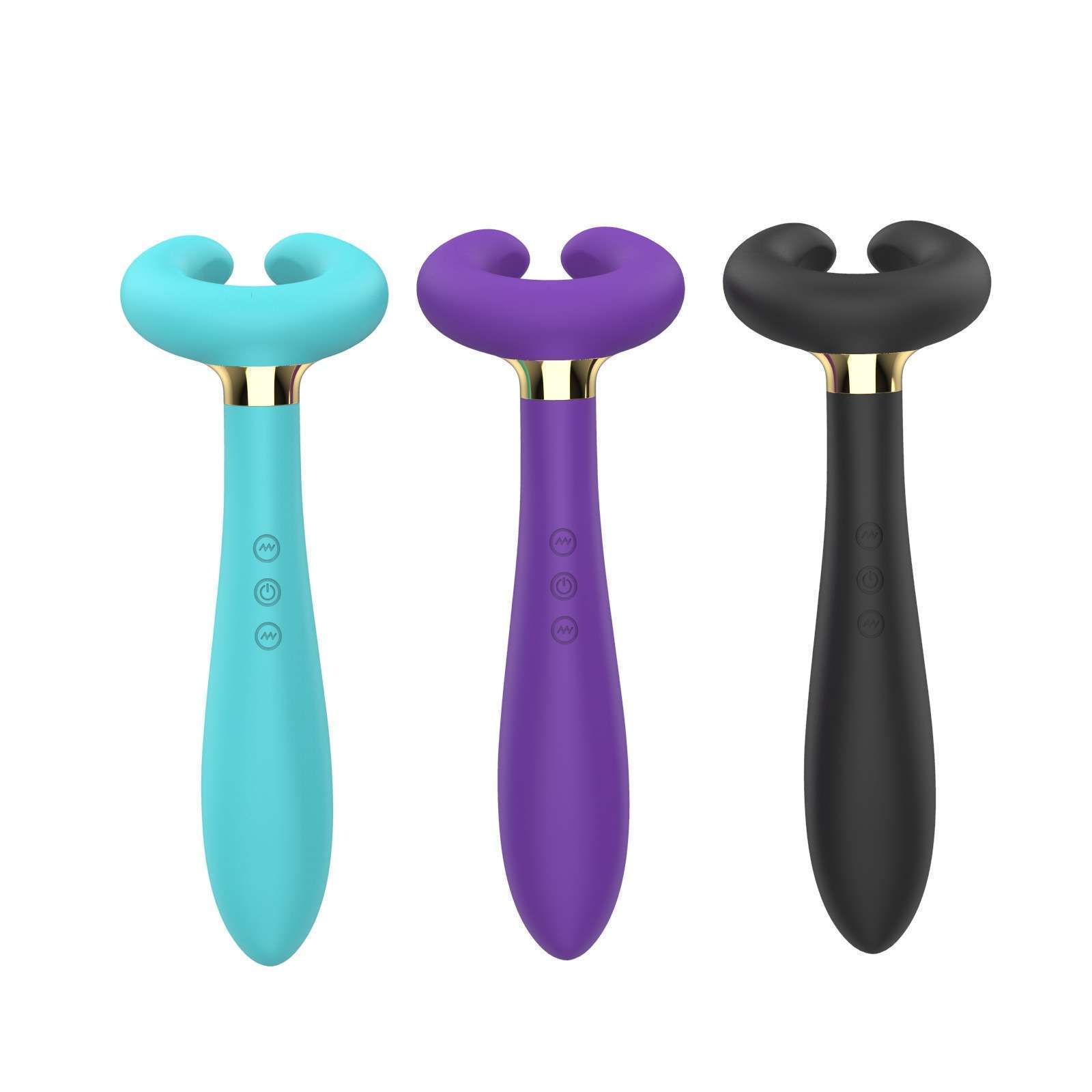 Orissi magnetic attraction charging C-shaped three head vibrator flirting toy