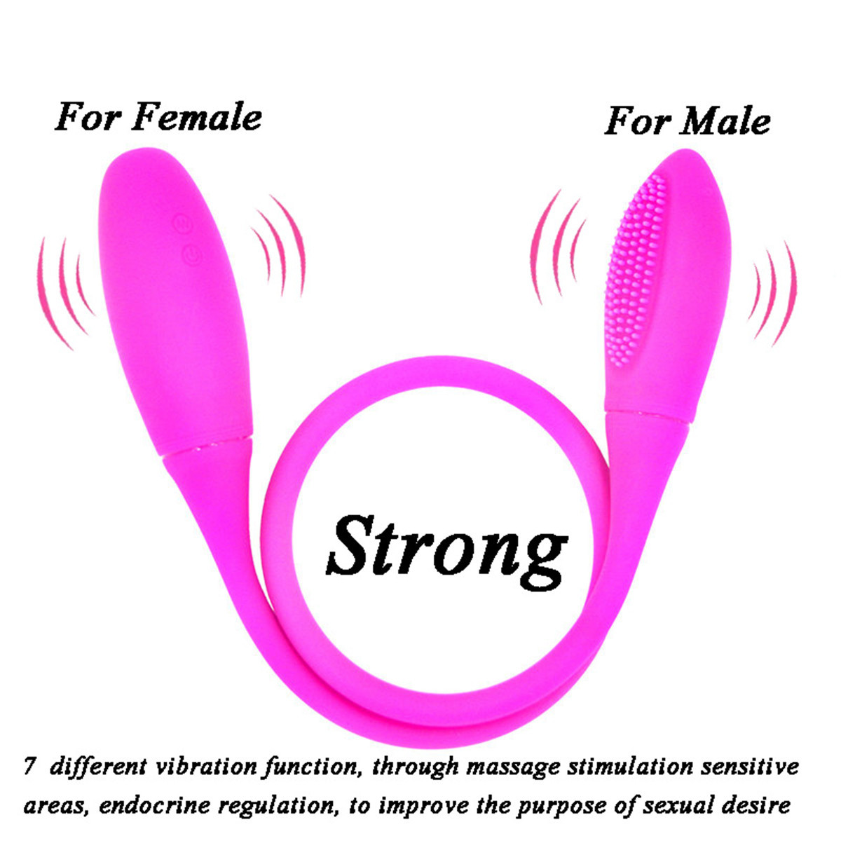 USB charging, double head, 7-frequency vibrating stick, female