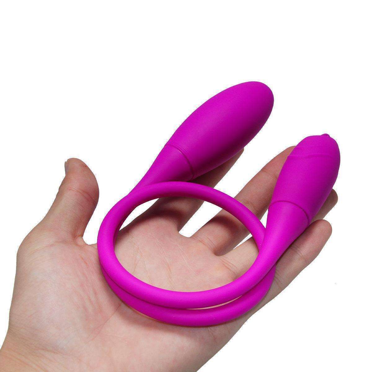 Tongue licking, flirting, double headed, vibrating AV massage stick, silicone