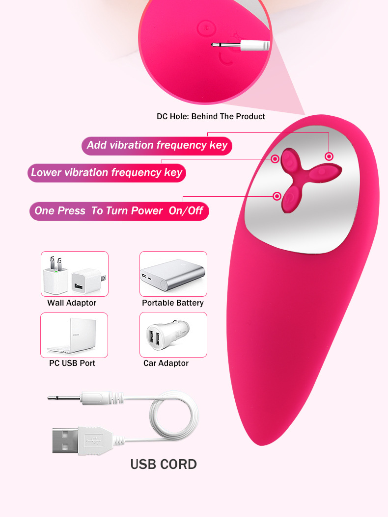 Female USB charging silicone vibration G-point stimulation AV vibrator massage tongue fun frequency conversion vibration egg
