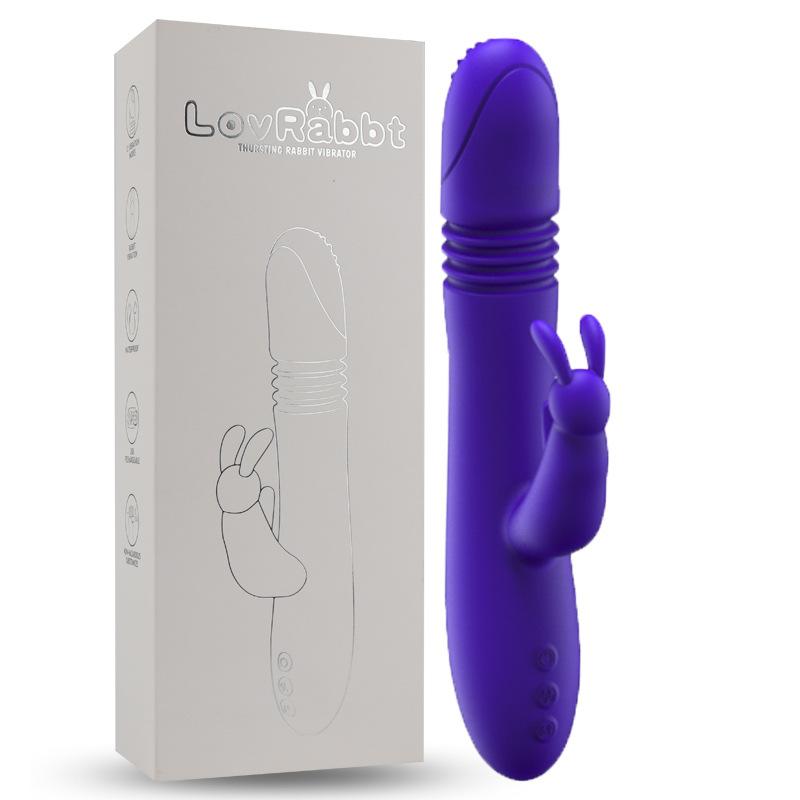 Rabbit telescopic vibrator, automatic cannon, heating, female sex toys,black,purple,pink