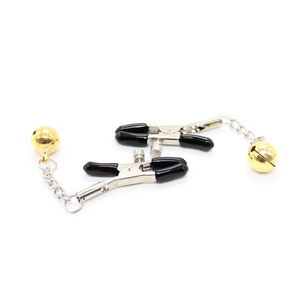 Bell gold chain clip female breast clip