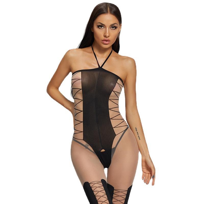 Sexy Lingerie,One Piece Bodysuit,Hollow Out，Black