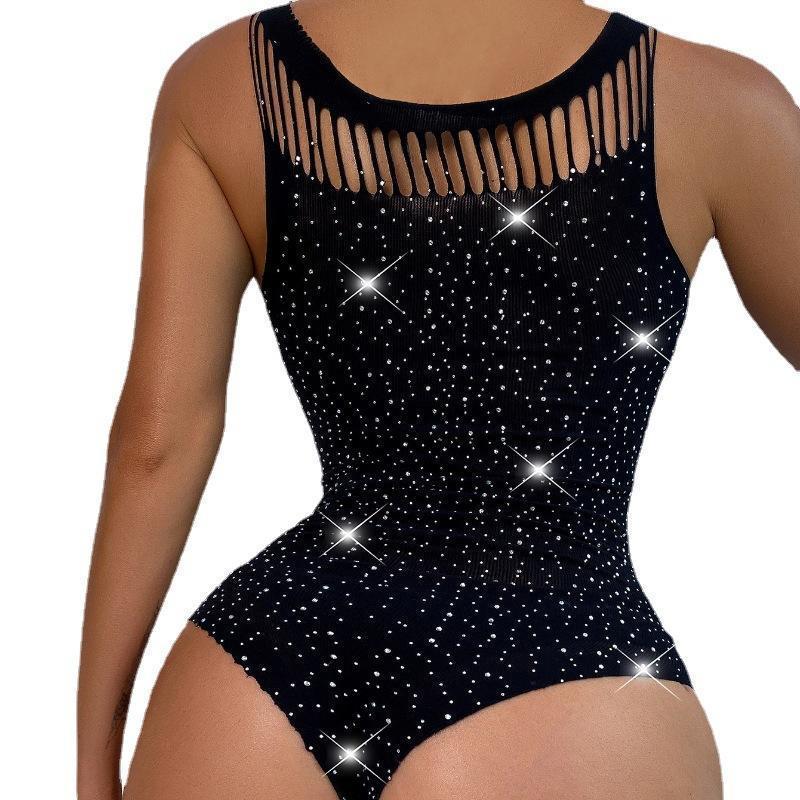 Sexy Lingerie for Women,Sparkle Rhinestone,Hollow Out,Black