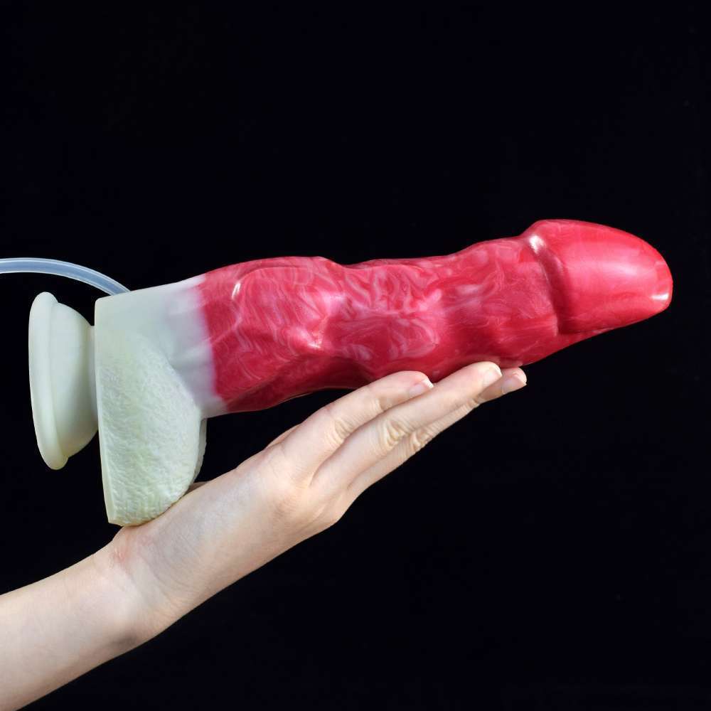 Manually squeeze and spray ejaculation dog cock penis (Cater) Ejaculating ,Squirting Dildo