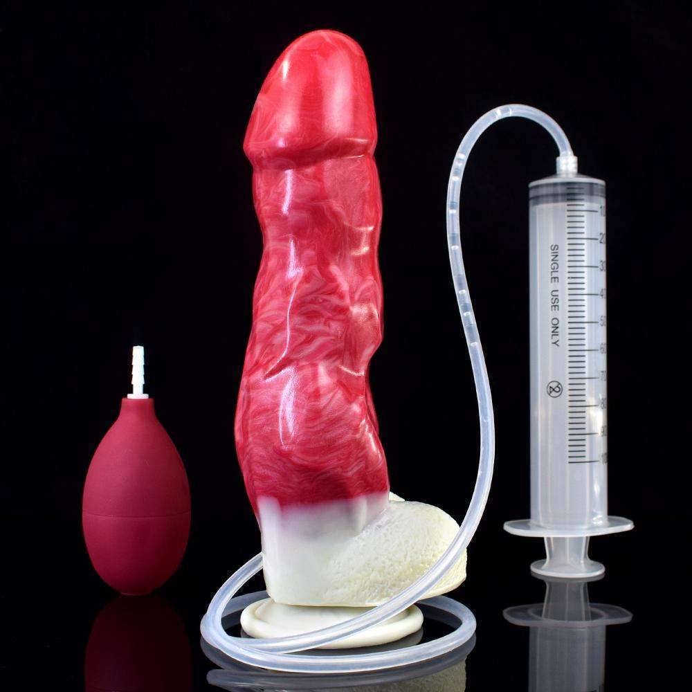 Manually squeeze and spray ejaculation dog cock penis (Cater) Ejaculating ,Squirting Dildo