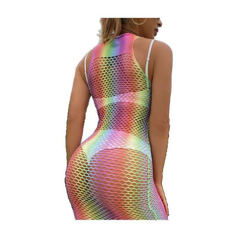 Sexy Lingerie,Sexy Mesh Fishnet Dress,One Piece Bodysuit,Multicolour