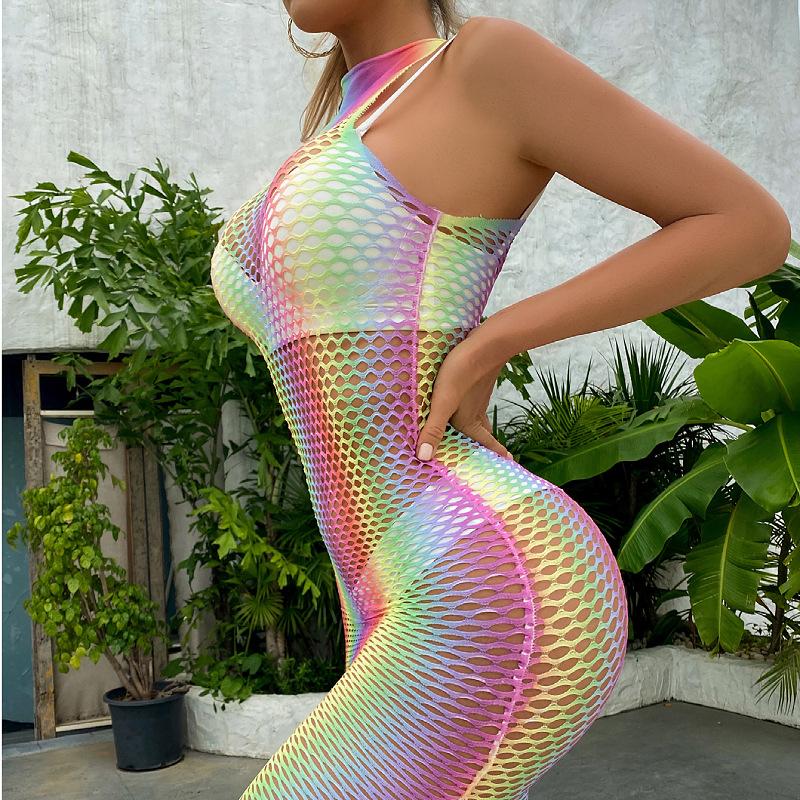 Sexy Lingerie,Sexy Mesh Fishnet Dress,One Piece Bodysuit,Multicolour