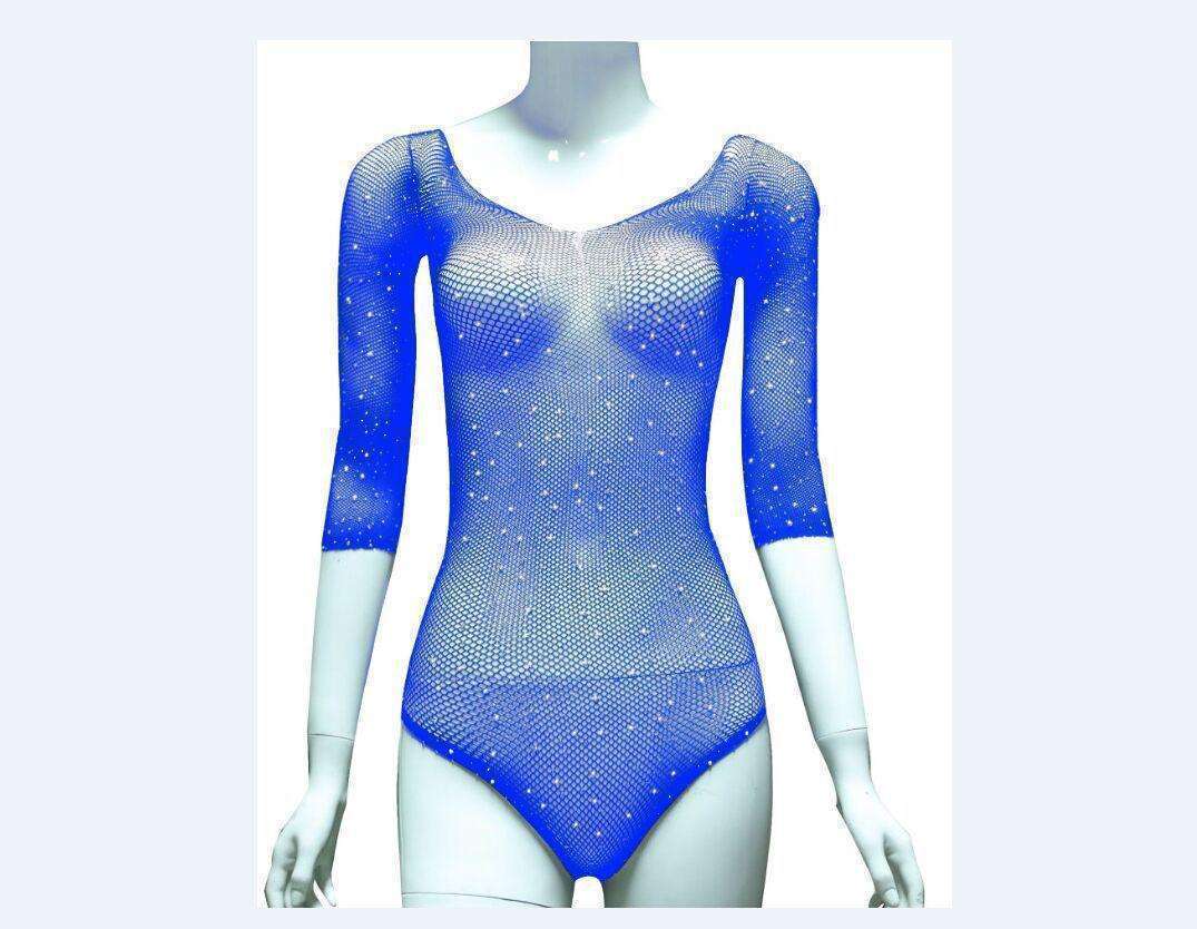 Sexy Lingerie,One Piece Bodysuit,Sparkle Rhinestone,Long sleeve