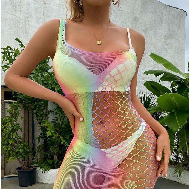 Sexy Lingerie,One-shoulder,Sexy Mesh Fishnet Dress