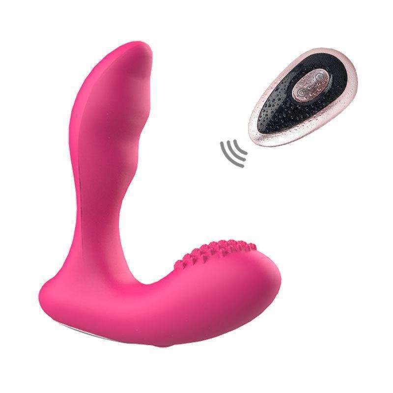 Remote control vibrator, dual pleasure stimulation of clitoris G-point, wearable massager,black