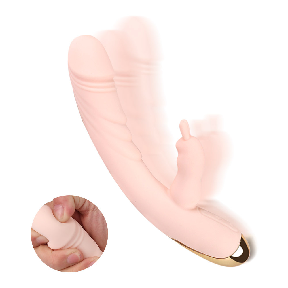 Rabbit heating vibrating stick, AV internal and external massage stick,Pink