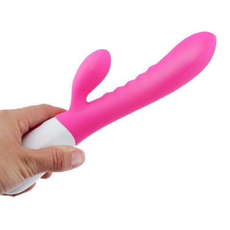 G-point vibrator rabbit double head vibrator double motor fun massage stick,black