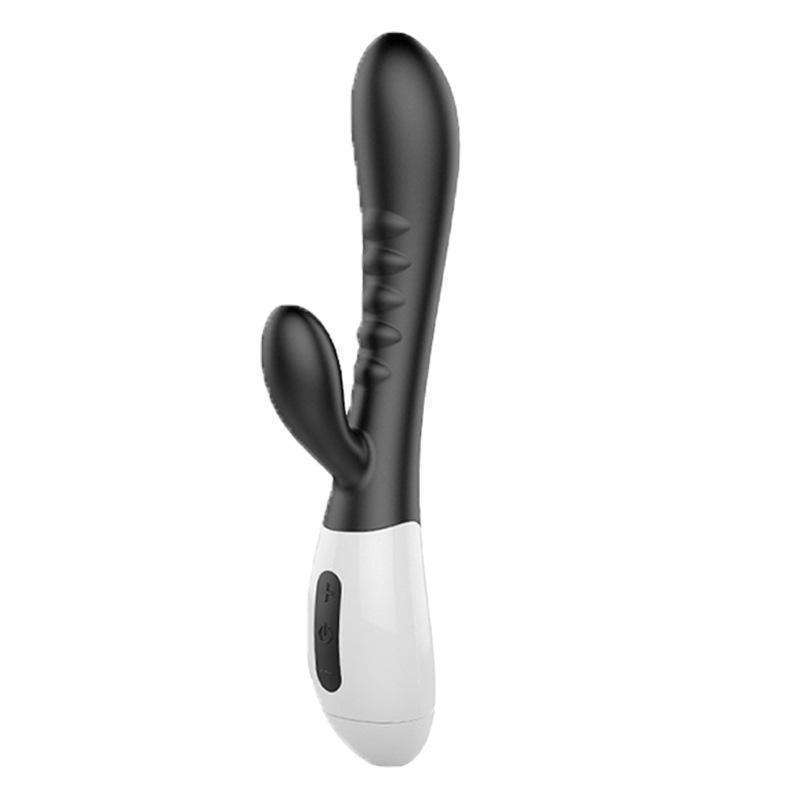 G-point vibrator rabbit double head vibrator double motor fun massage stick,black