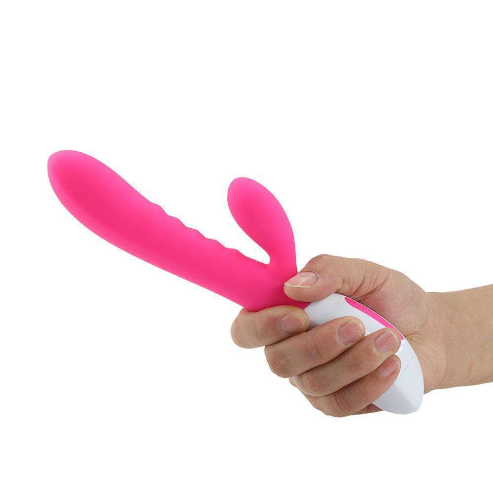 G-point vibrator rabbit double head vibrator double motor fun massage stick,black