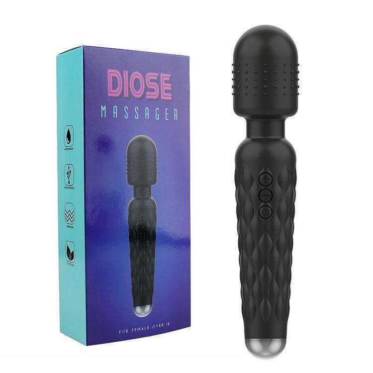 12 frequency strong vibration, female silicone vibrating stick, AV stick massage stick,black