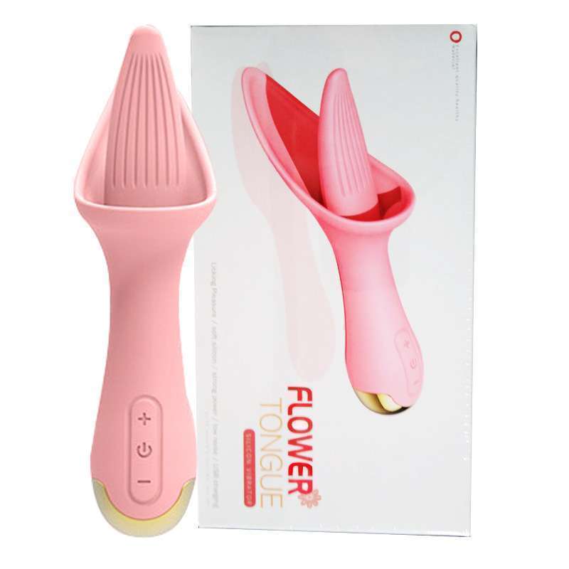 Silicone long tongue vibrator, USB charging, frequency conversion, simulated vaginal licking,Beige