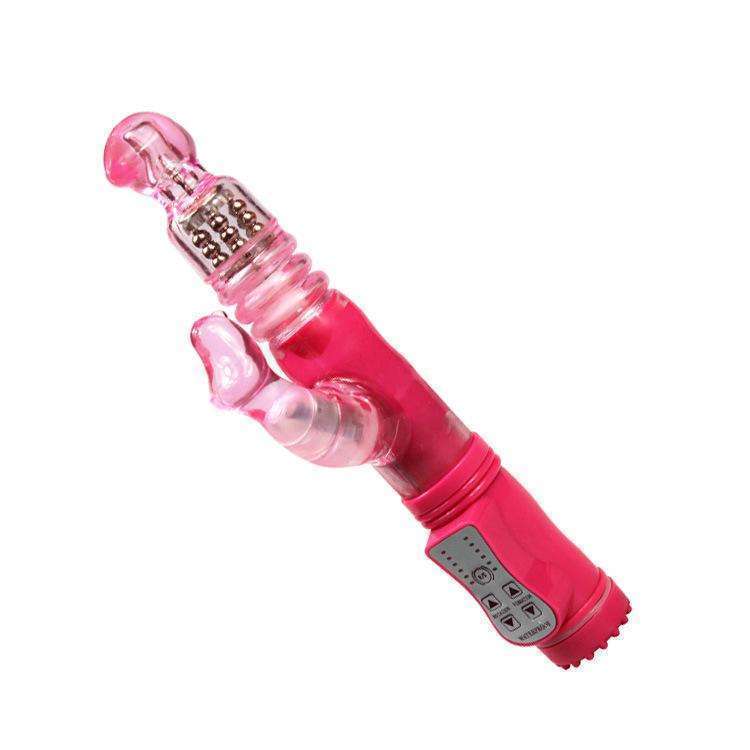 Seahorse telescopic rotating vibrating dildo (red)