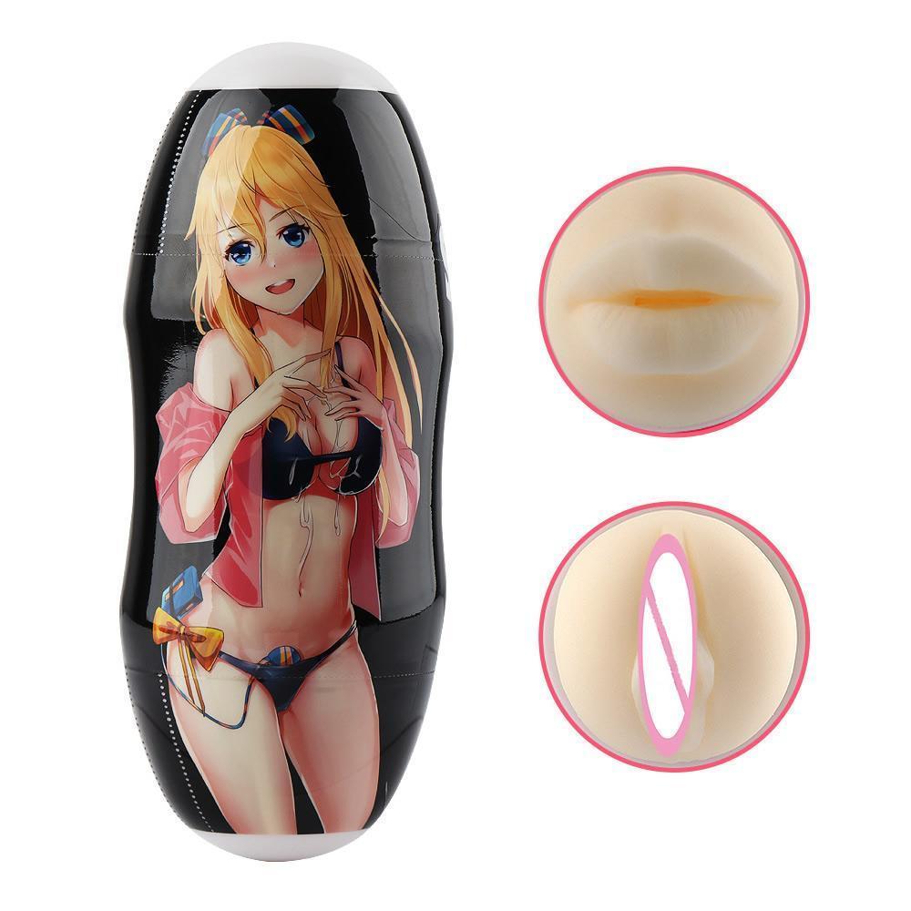 Double head animation Masturbation cup, mouth and vagina