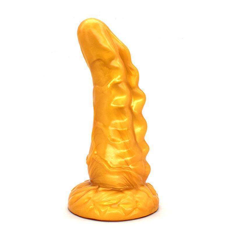 FAAK imitation rhinoceros horn silicone dildo (F112 golden) Toilet bowl,the suction is stronger