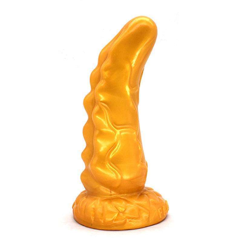 FAAK imitation rhinoceros horn silicone dildo (F112 golden) Toilet bowl,the suction is stronger