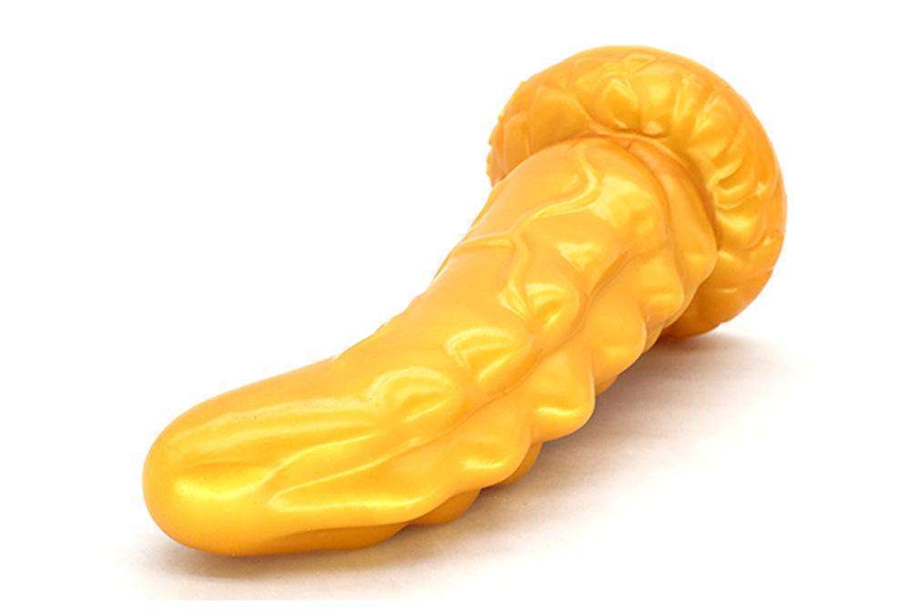 FAAK imitation rhinoceros horn silicone dildo (F112 golden) Toilet bowl,the suction is stronger