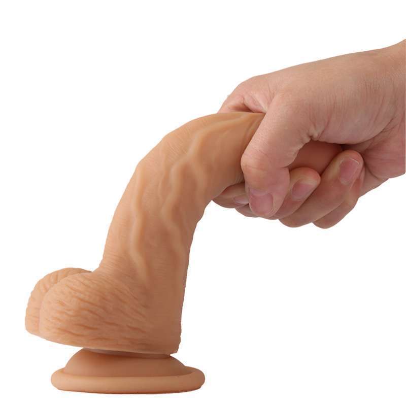 6.3" inch Skin color Realistic Dildo charging vibration swing (brown)