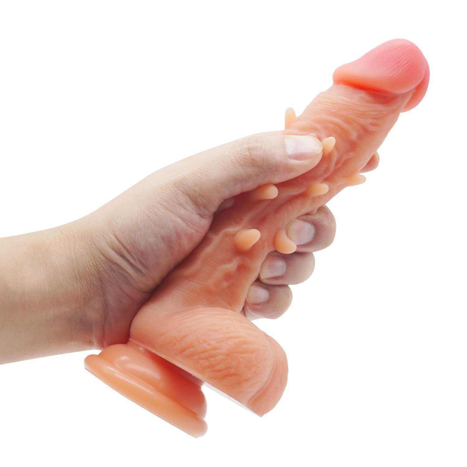 Small barb 7.87 inch dildo, double-layer liquid silicone (B28)