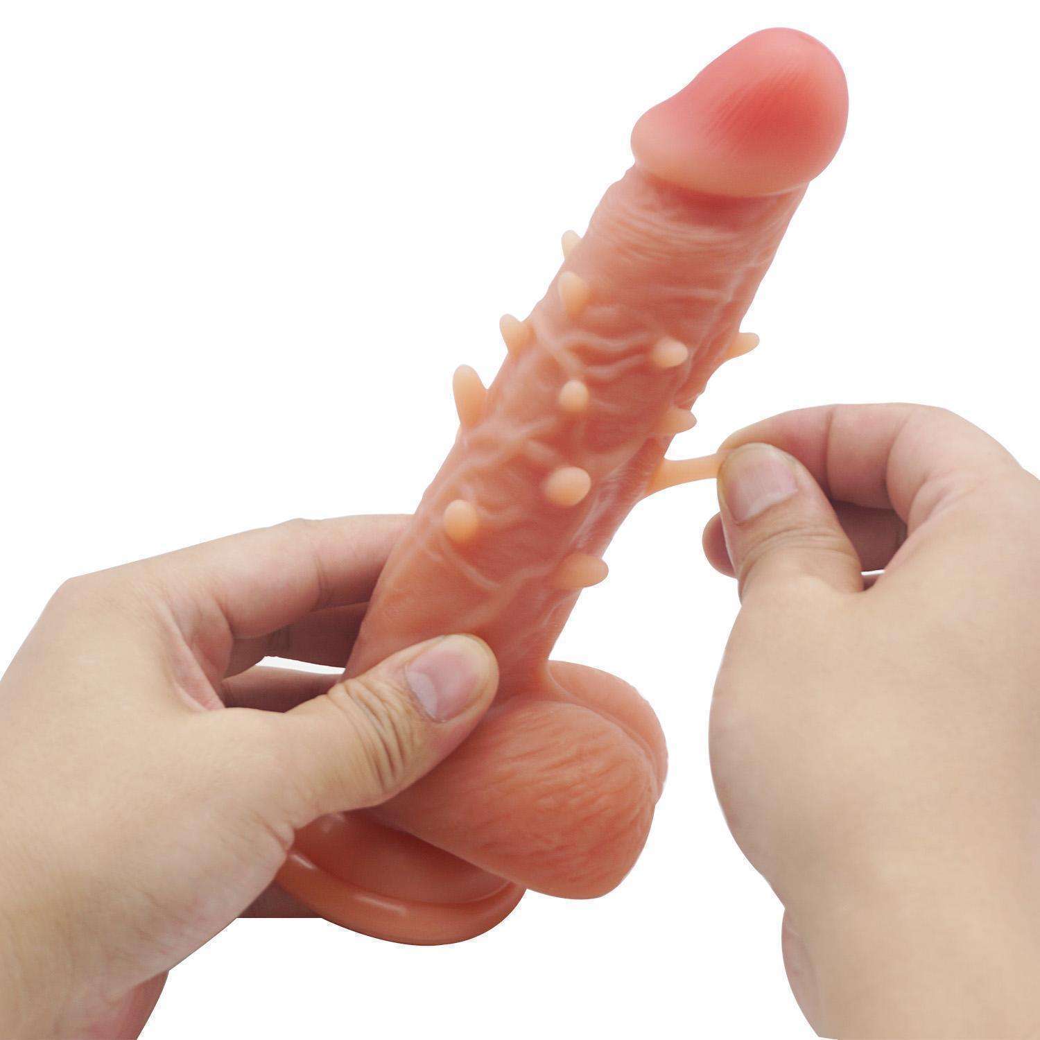 Small barb 7.87 inch dildo, double-layer liquid silicone (B28)