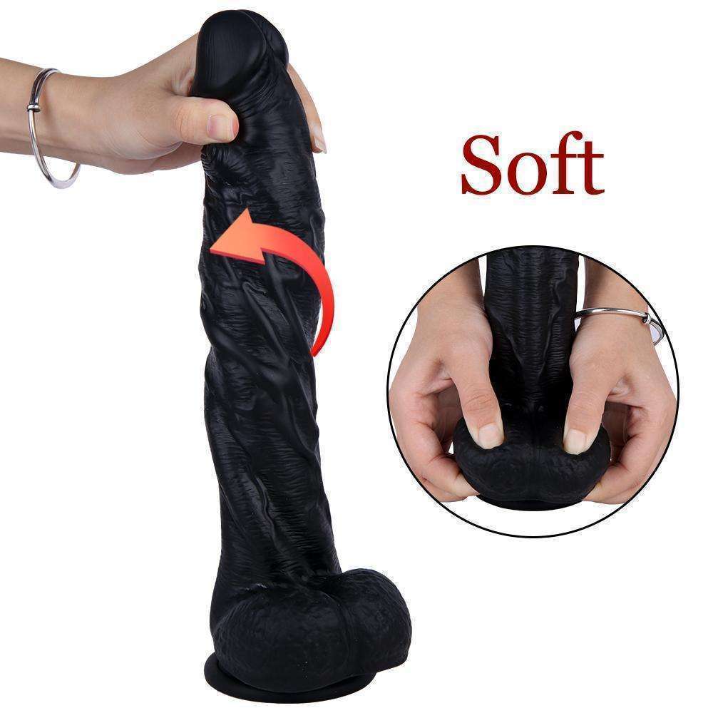 Double liquid silicone upturned dildo with sucker