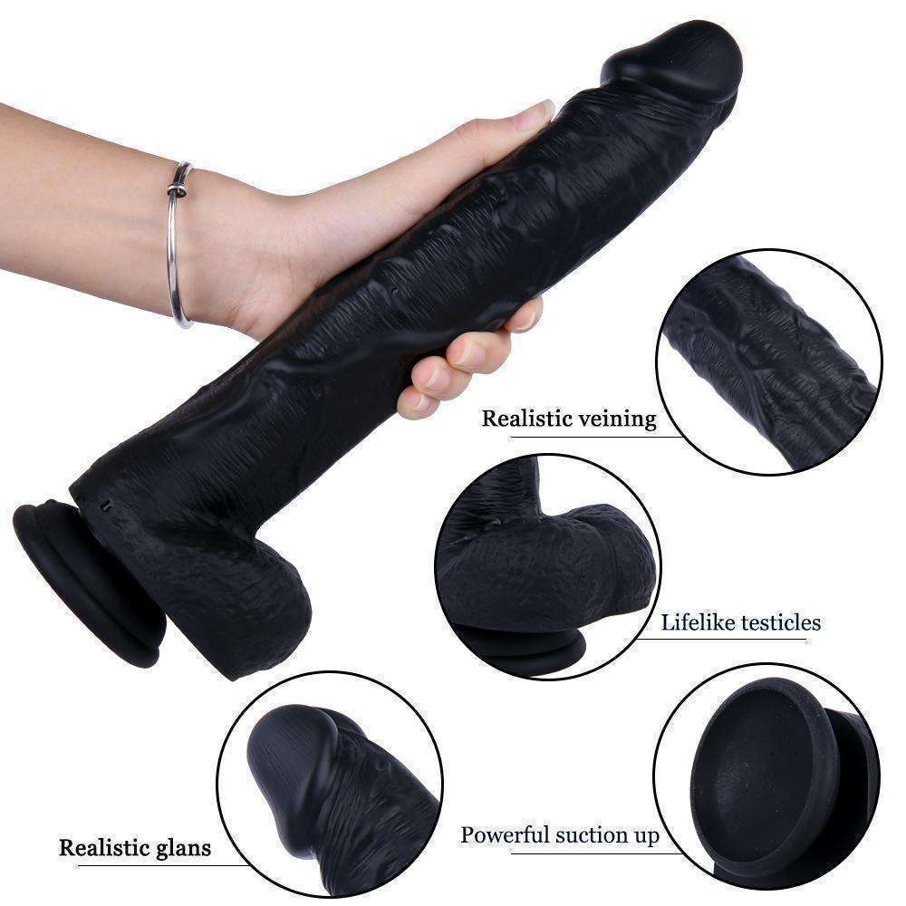 Double liquid silicone upturned dildo with sucker Lamb skin dildo (B78)