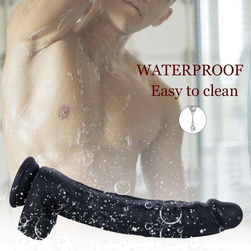 Double liquid silicone upturned dildo with sucker